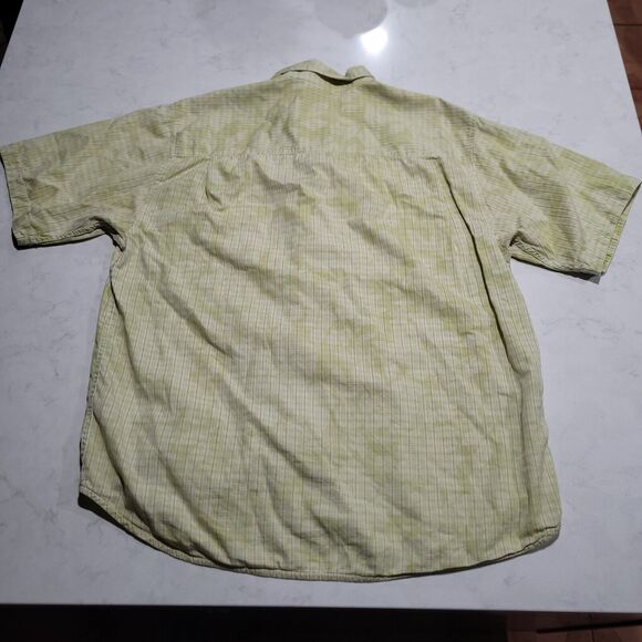 TOMMY BAHAMA Relax Tropical Green Silk Cotton Blend Embossed Large EUC - Picture 2 of 7